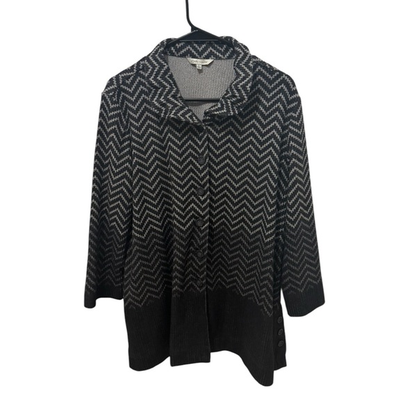 John Mark Chevron Print Sweater Shacket Size Large - Picture 1 of 5